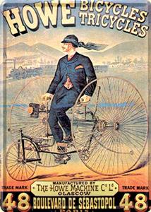 Blechpostkarte: Howe Fahrrad 