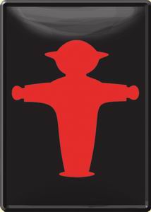 Blechpostkarte: DDR Ampelmännchen rot