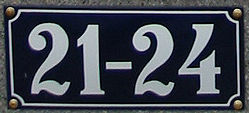 Hausnummernschild mit 5 Ziffern