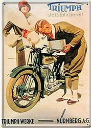 Blechpostkarte: Triumph Motorrad
