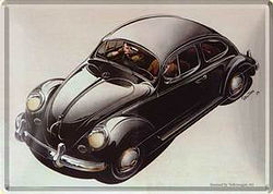 Blechpostkarte: VW Käfer