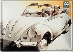 Blechpostkarte: VW Käfer Cabrio