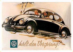 Blechschild: Käfer - VW hält den Vorsprung